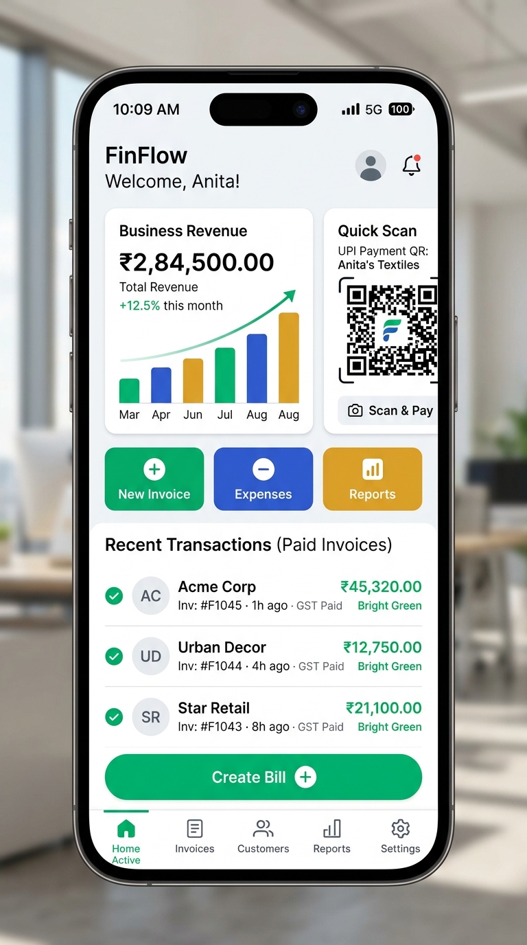 Finance & Billing Mobile App Screen