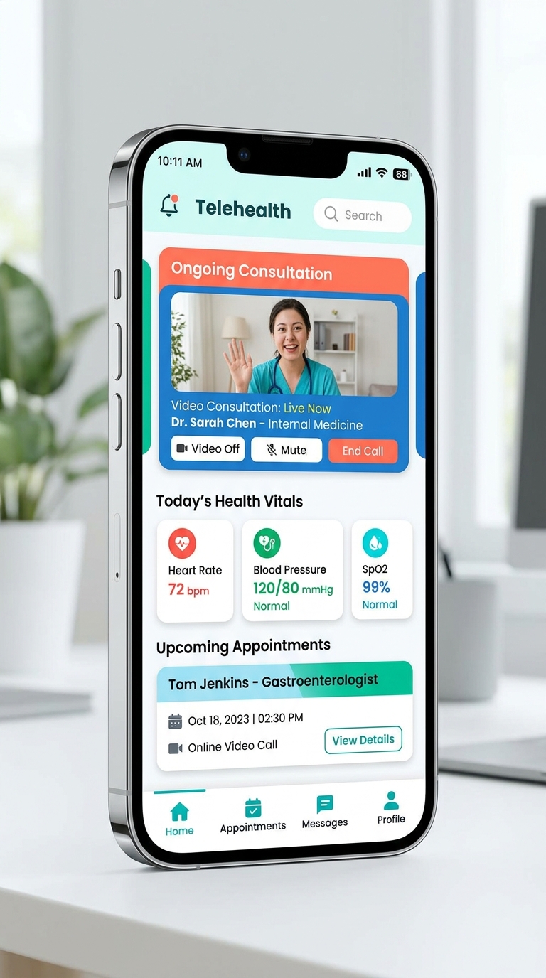 Health & Telemedicine Mobile App Screen