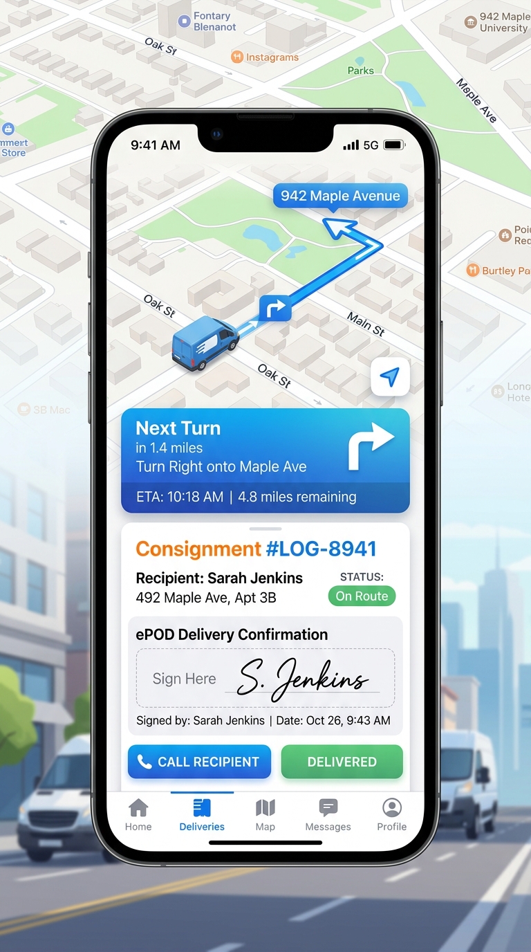 Logistics & Delivery Mobile App Screen