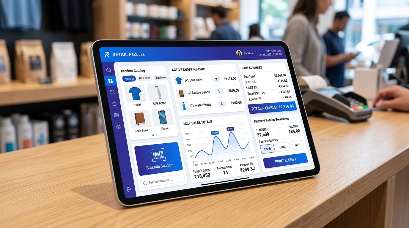 Billing Software Tablet Screen
