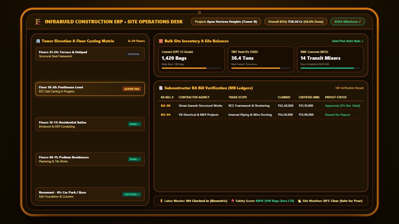 Construction ERP Tablet Screen