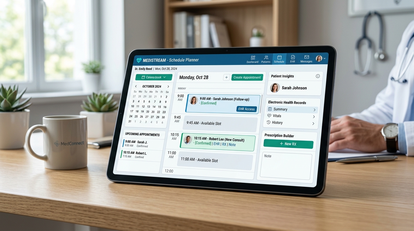 Doctor Portal Tablet Screen