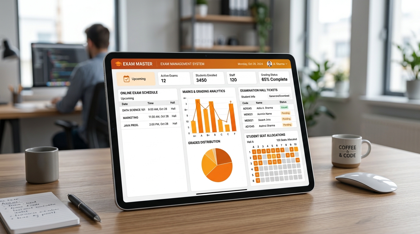 Exam Management Tablet Screen