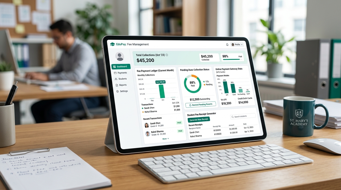 Fee Management Tablet Screen