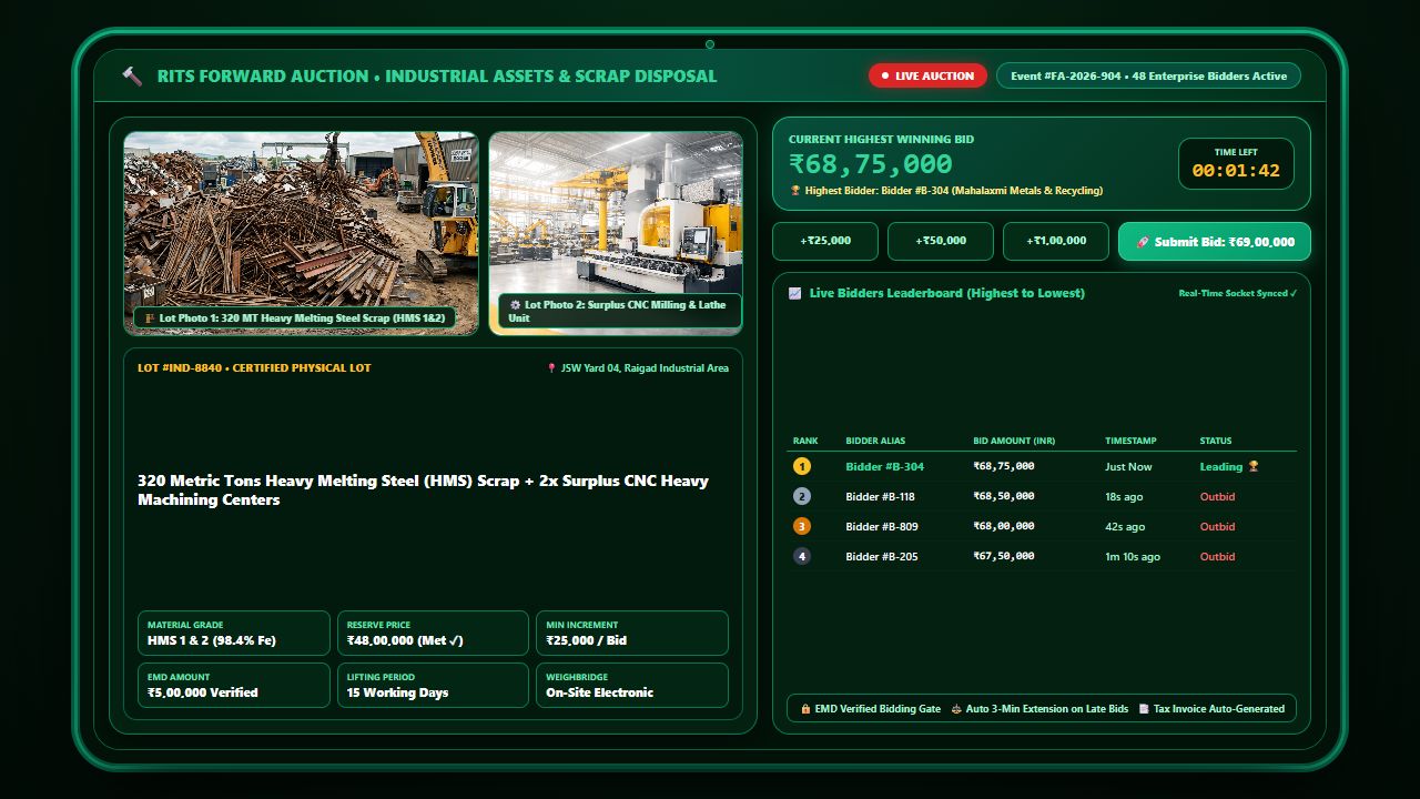 Forward Auction Tablet Screen