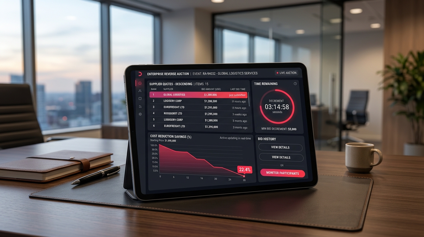 Reverse Auction Tablet Screen