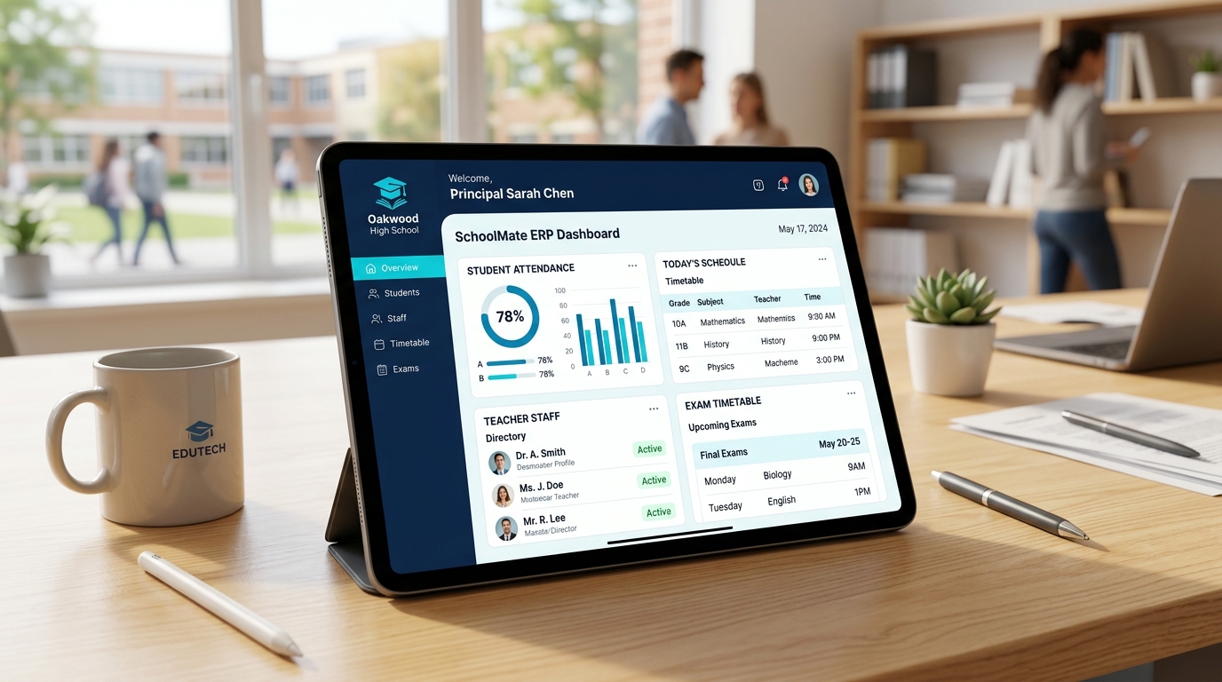 School Management Tablet Screen